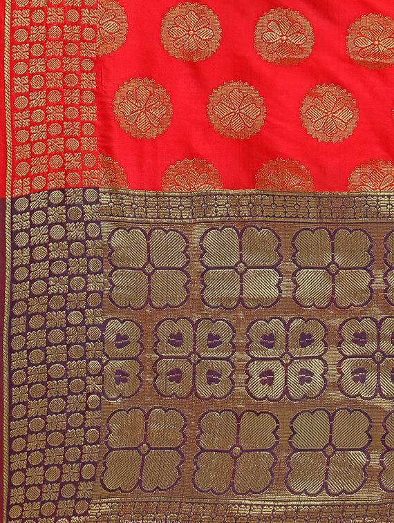 silk blend banarasi dupatta with fringes  - 16046086 -  Standard Image - 1