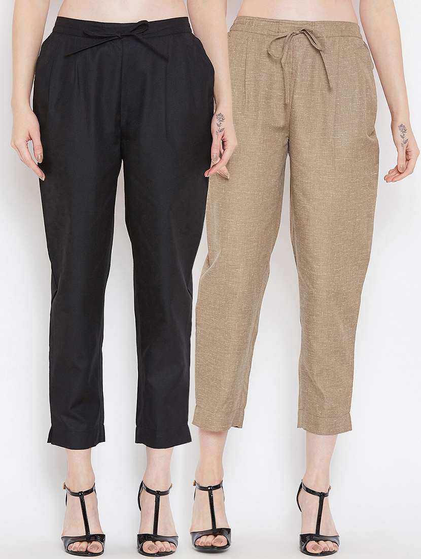 set of 2 drawstring crop pants