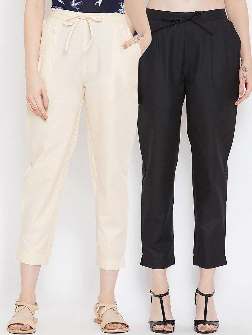 set of 2 drawstring crop pants
