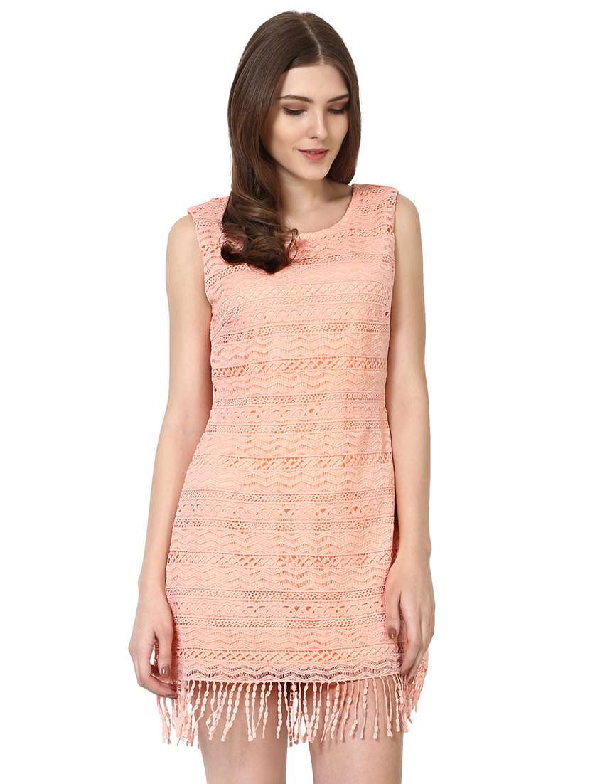 women's sheath self design dress