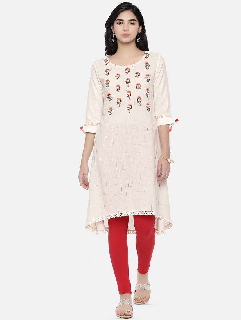 embroidered high low kurta