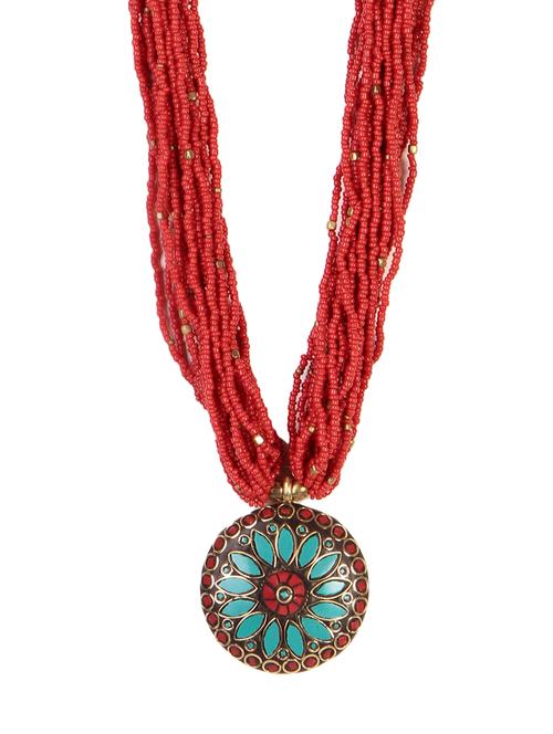 women ethnic daily wear designer beaded necklace - 16053567 - Standard Image - 0