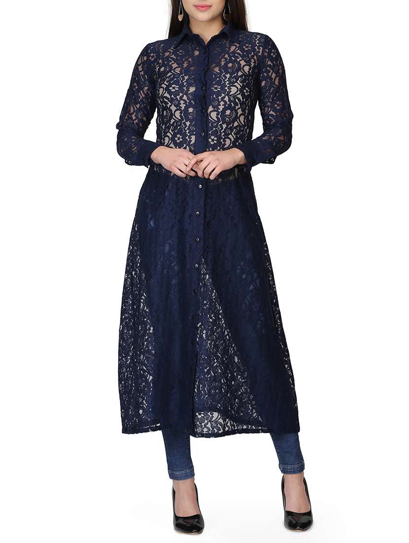 button up laced tunic