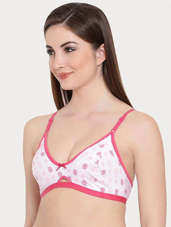 quirky print contrast piping bra - 16055167 - Standard Image - 1