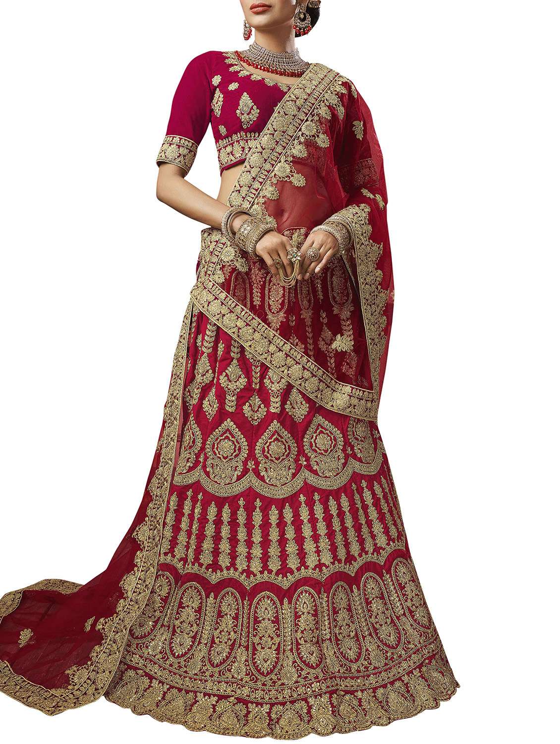 embroidered flared lehenga