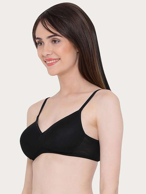 mesh panel solid bra - 16056010 -  Standard Image - 1
