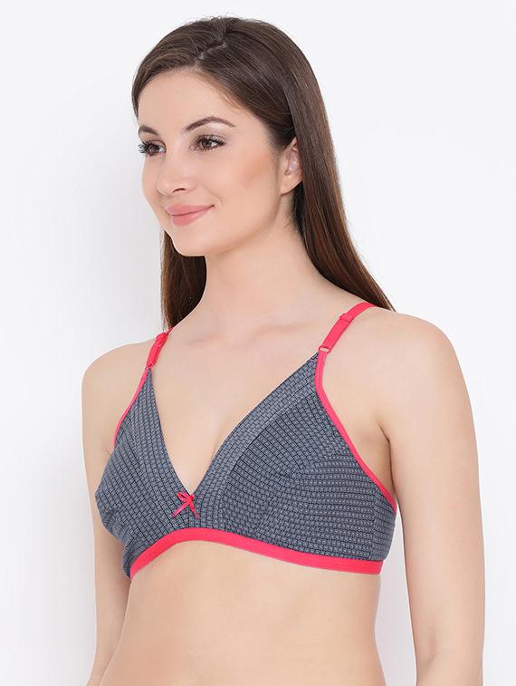 contrast seam plunge bra - 16056026 - Standard Image - 1