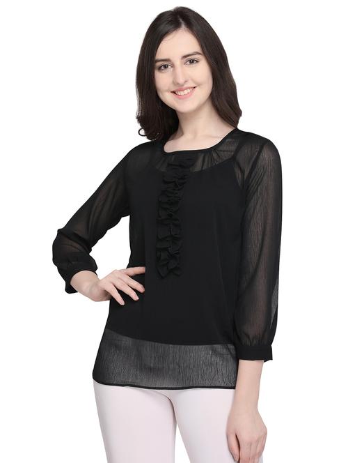 women's straight round neck top - 16056645 -  Standard Image - 0