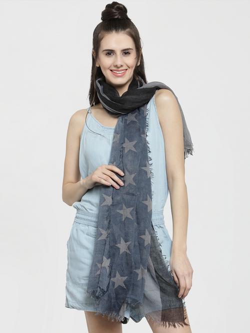 blue modal silk stole - 16057386 - Standard Image - 0