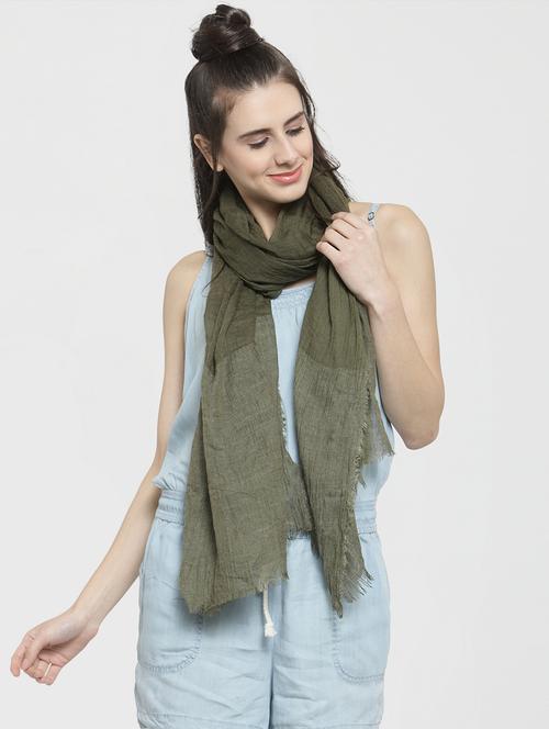 green modal silk stole - 16057401 -  Standard Image - 0