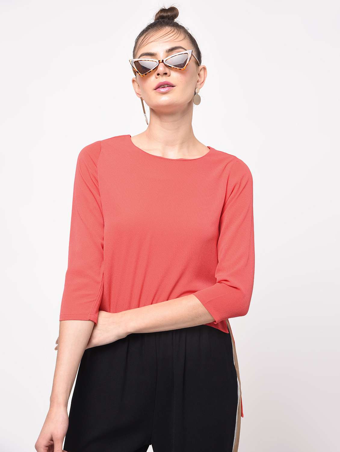 side slit high low top