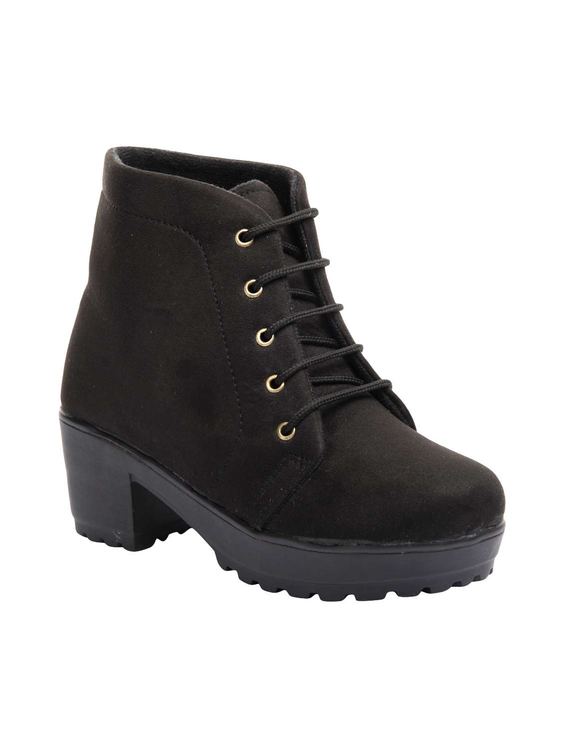 black ankle lace up  boots