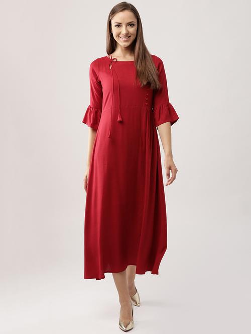 Red Party Dress with Sleeves