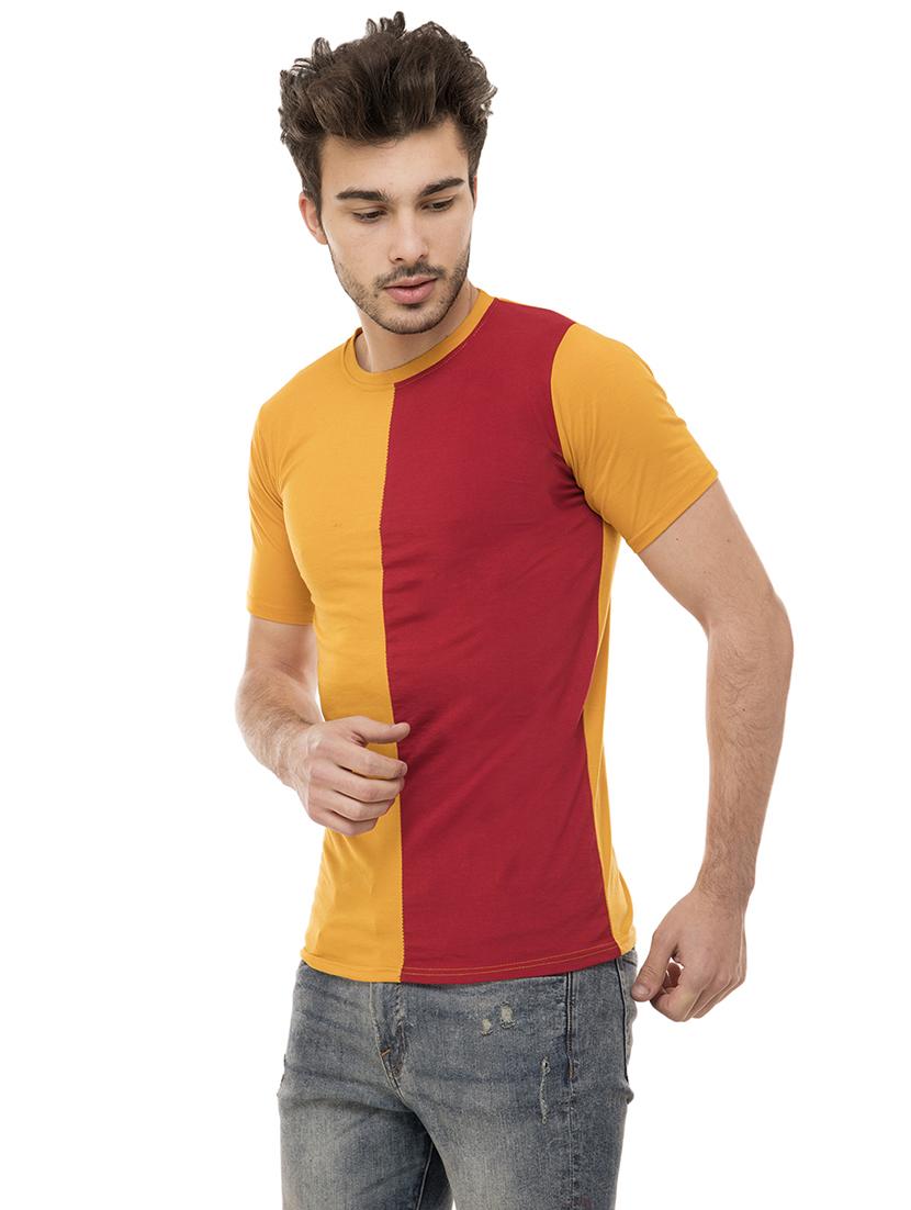 yellow color block tshirt - 16062603 - Standard Image - 1