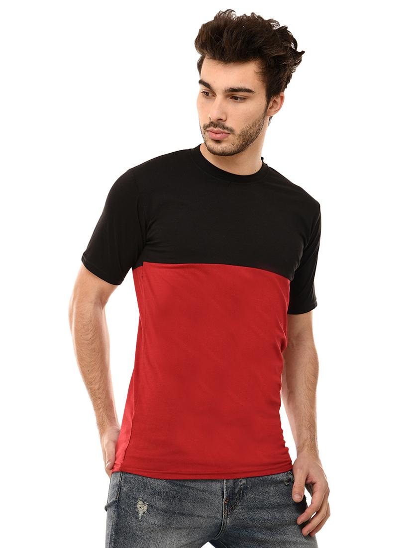 red color block t-shirt - 16062607 - Standard Image - 1