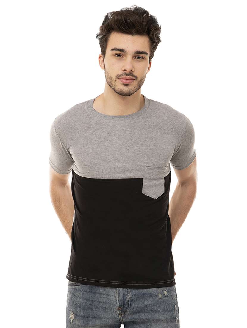 black color block pocket tshirt