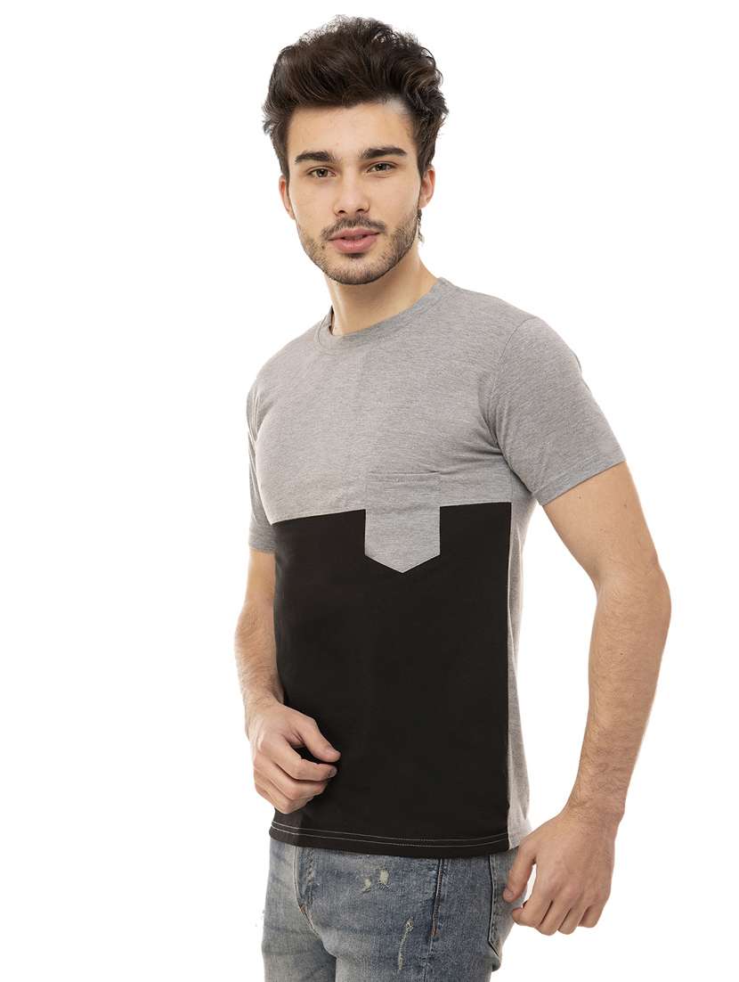 black color block pocket tshirt - 16062612 - Standard Image - 1
