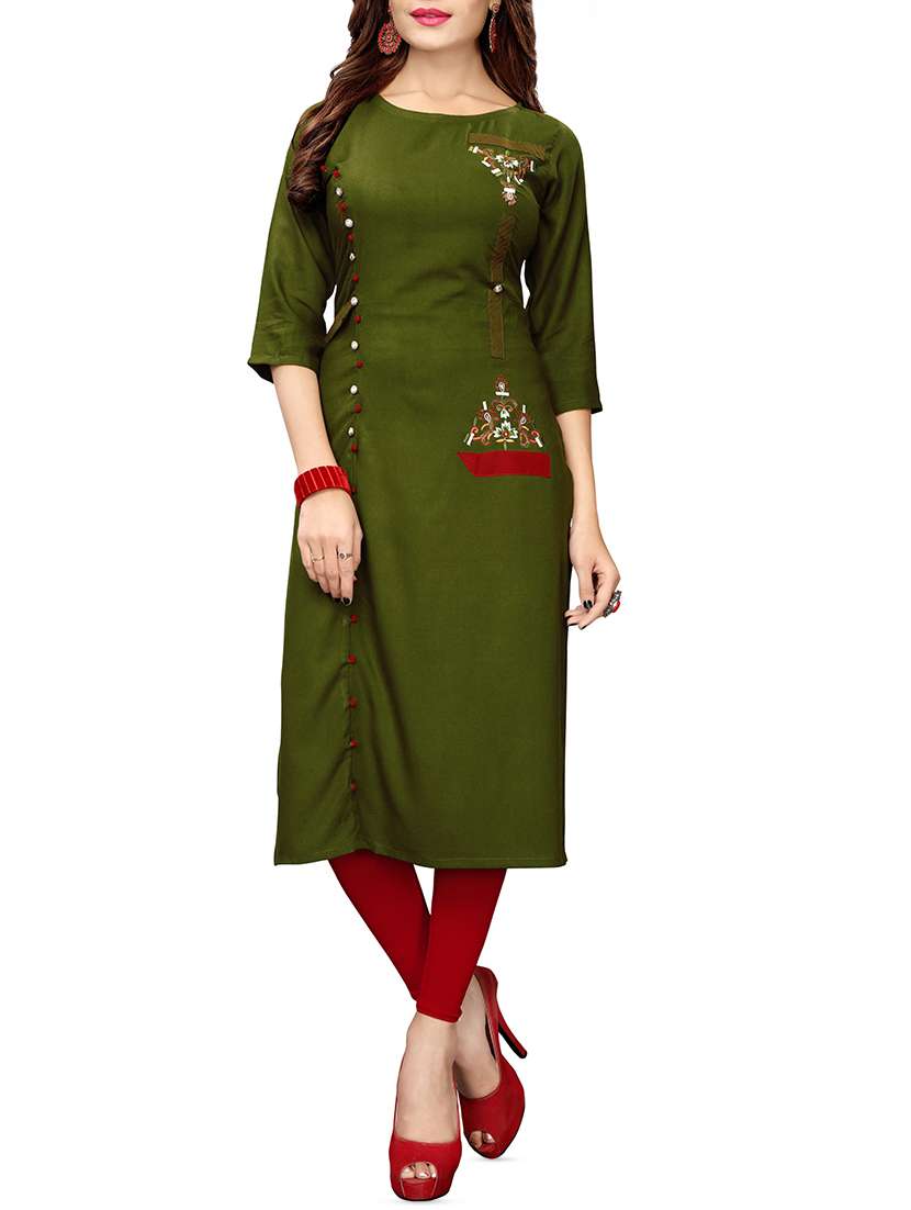 embroidered straight kurta