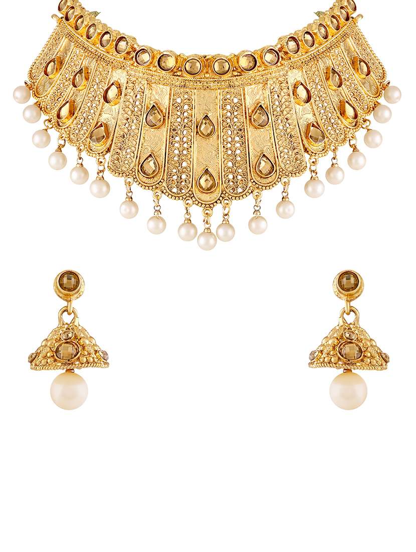 gold zinc choker necklace