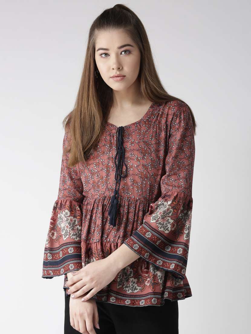 tassel tie-up gathered detail top