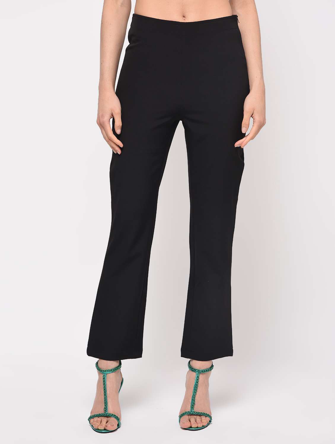 elastic waist pleated trouser