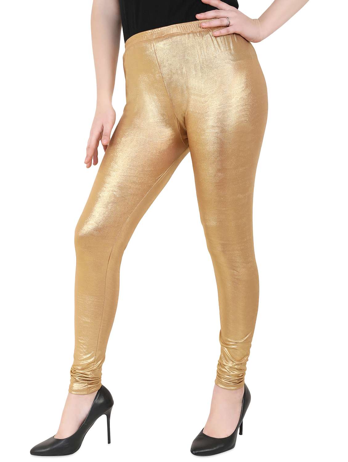 gold cotton leggings - 16072496 - Standard Image - 1