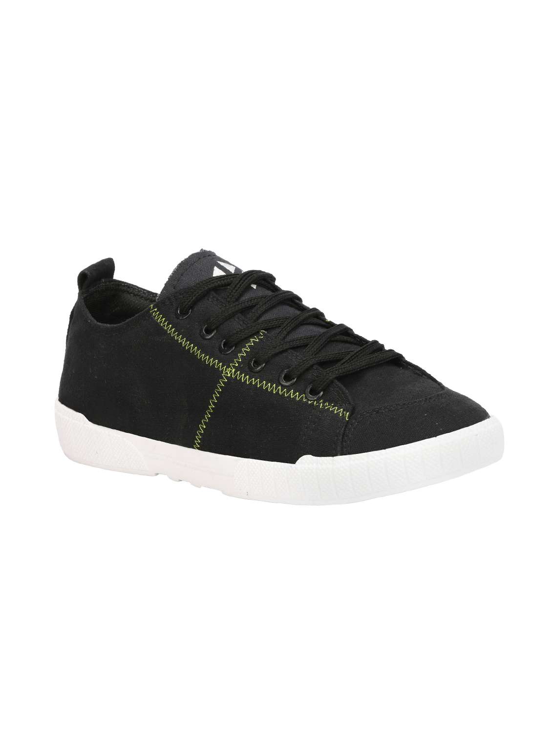 black canvas lace up sneakers
