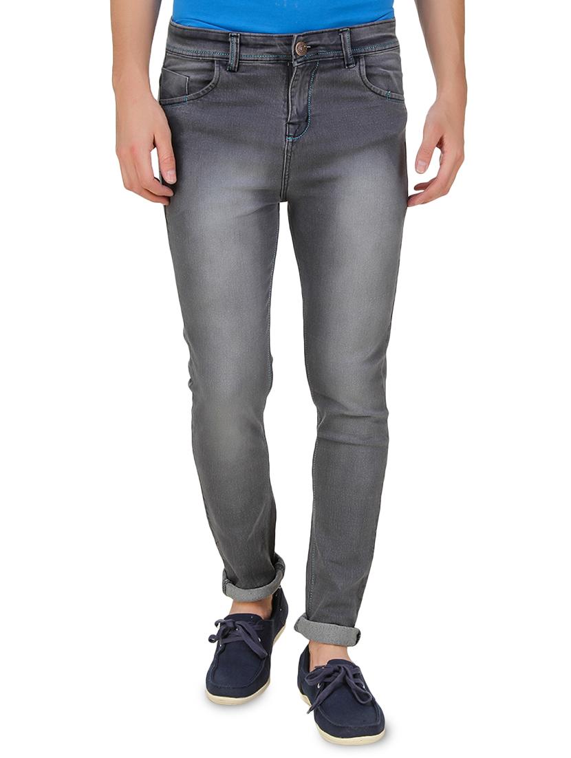 grey cotton blend heavy washed jeans - 16074032 -  Zoom Image - 0