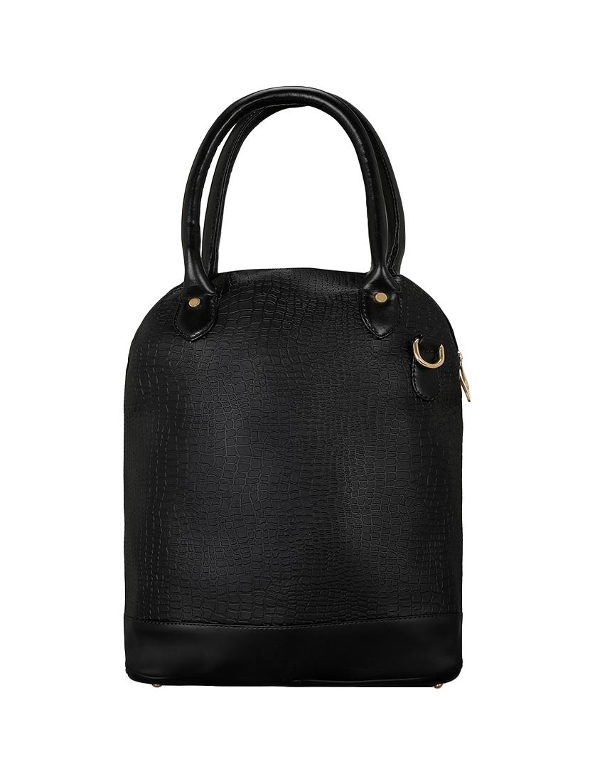 black leatherette (pu) handbag - 16077556 - Standard Image - 1