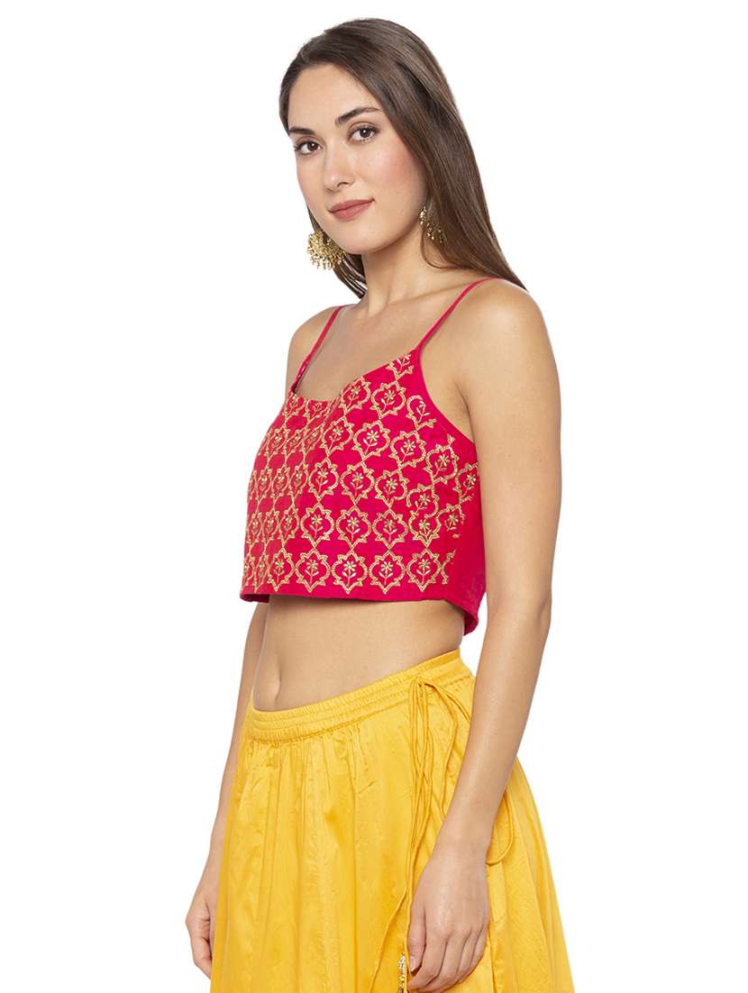 embroidered sleeveless blouse - 16077964 - Standard Image - 1