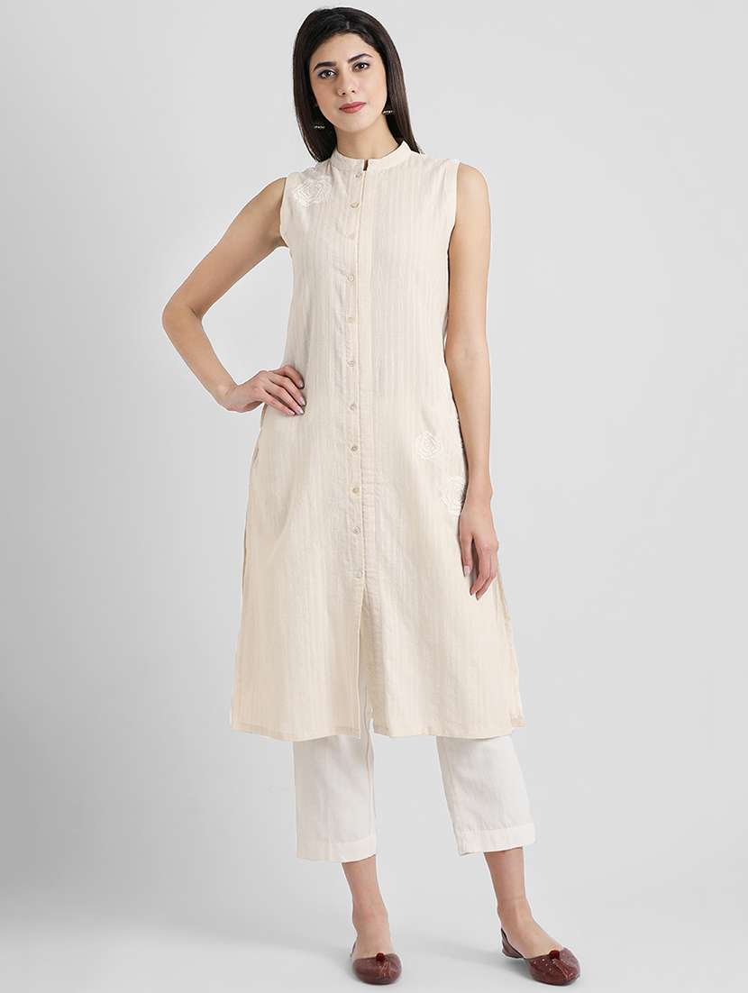 solid straight dobby kurta