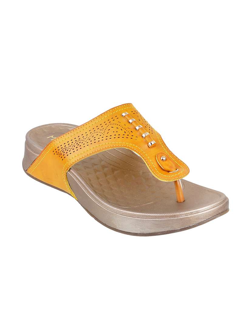 yellow  toe separator flip flops