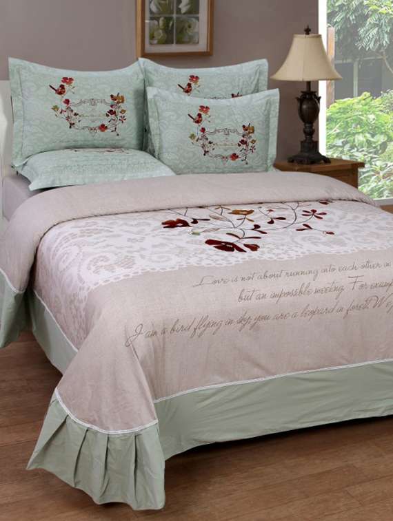 pure cotton king size bedsheet with frill