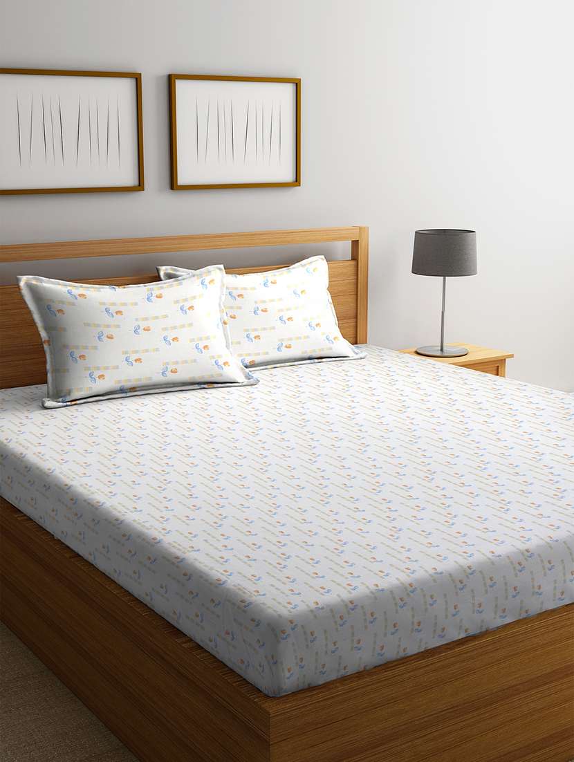 bombay dyeing 100% cotton double bed sheet meleze