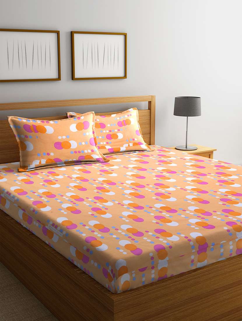 bombay dyeing 100% cotton double bed sheet meleze