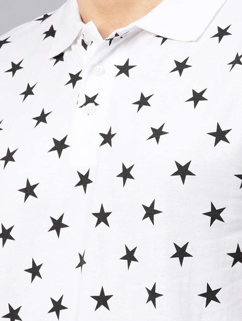 white printed polo t-shirt  - 16094334 -  Standard Image - 4