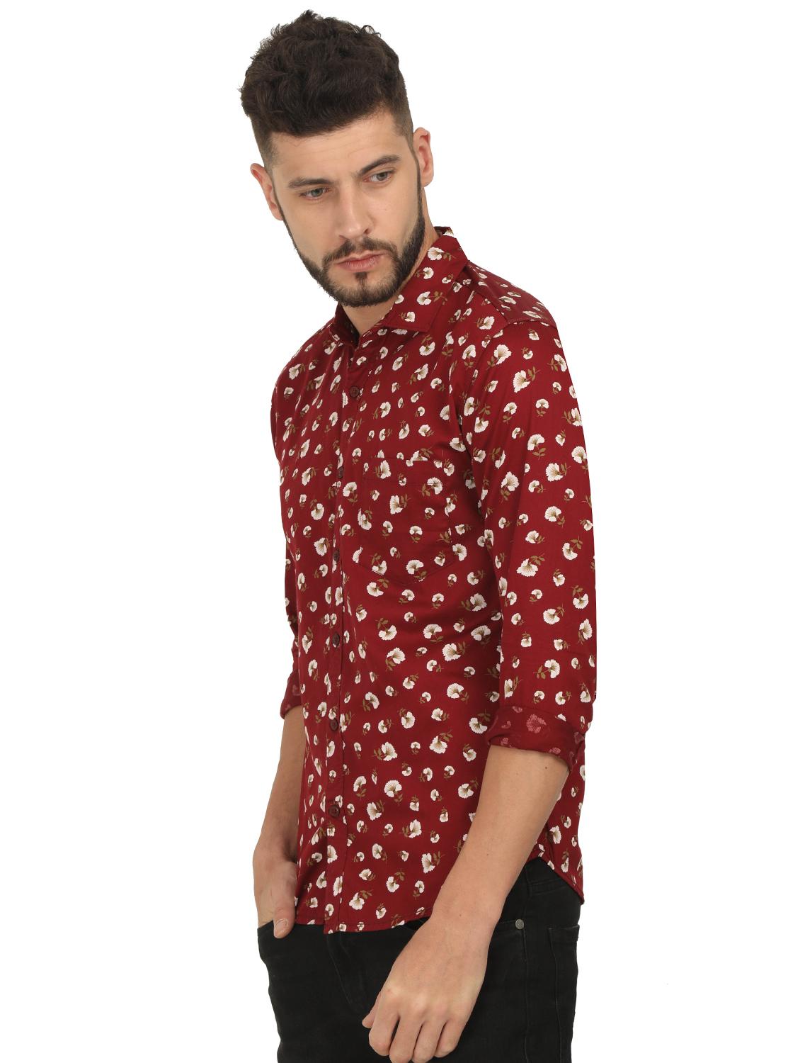 red floral printed casual shirt - 16094343 -  Standard Image - 1