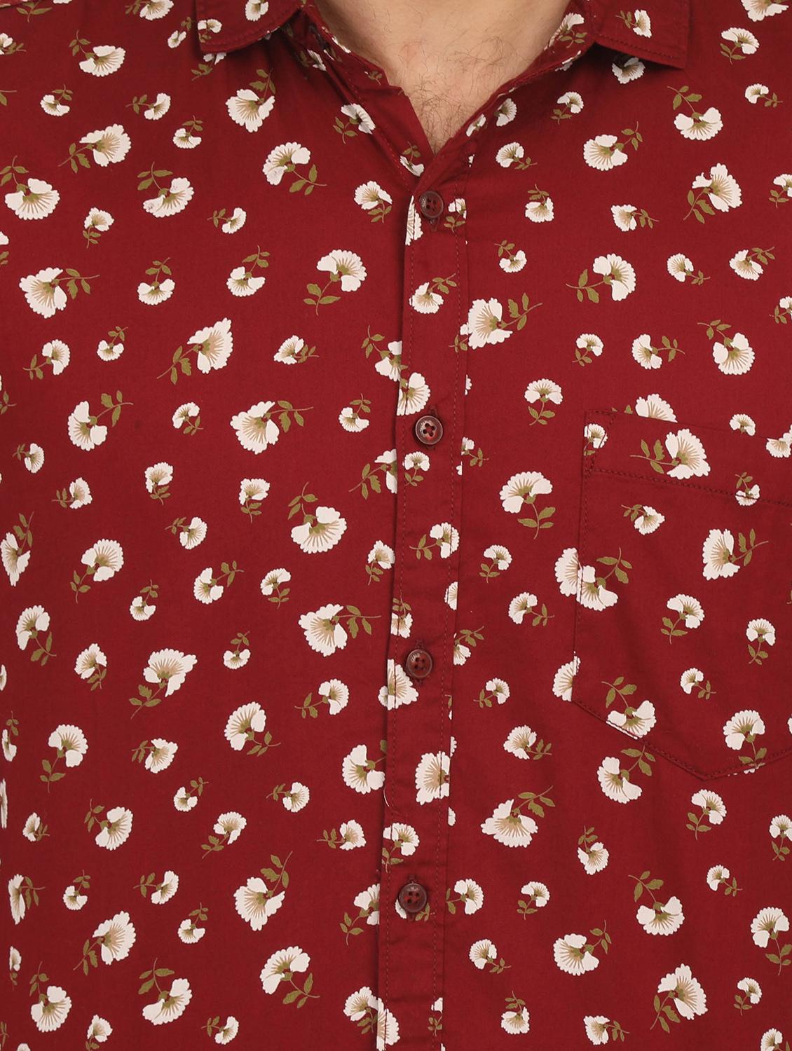 red floral printed casual shirt - 16094343 - Standard Image - 4