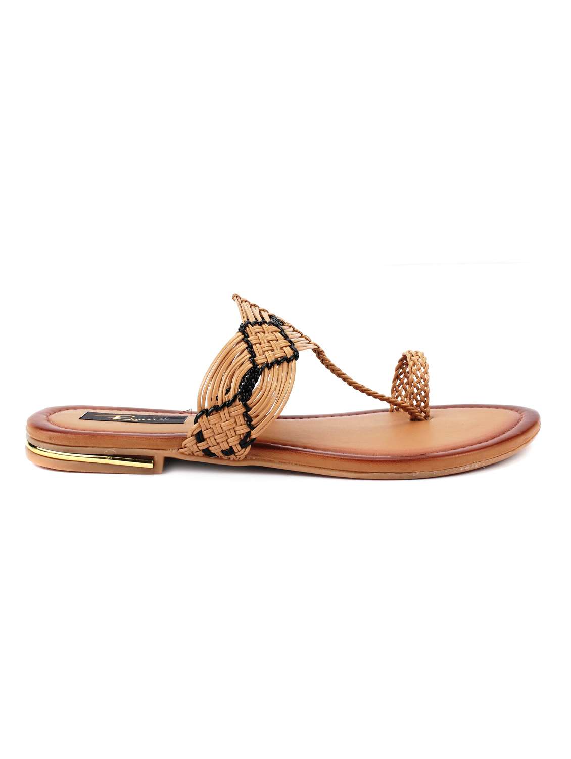 beige leatherette slip on sandals - 16096007 -  Standard Image - 1