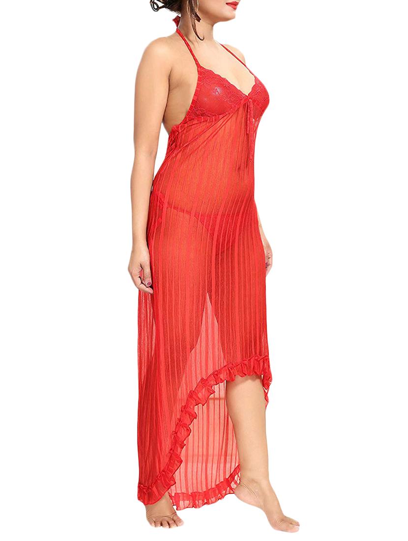 high low high low nighty with panty - 16098369 -  Standard Image - 1