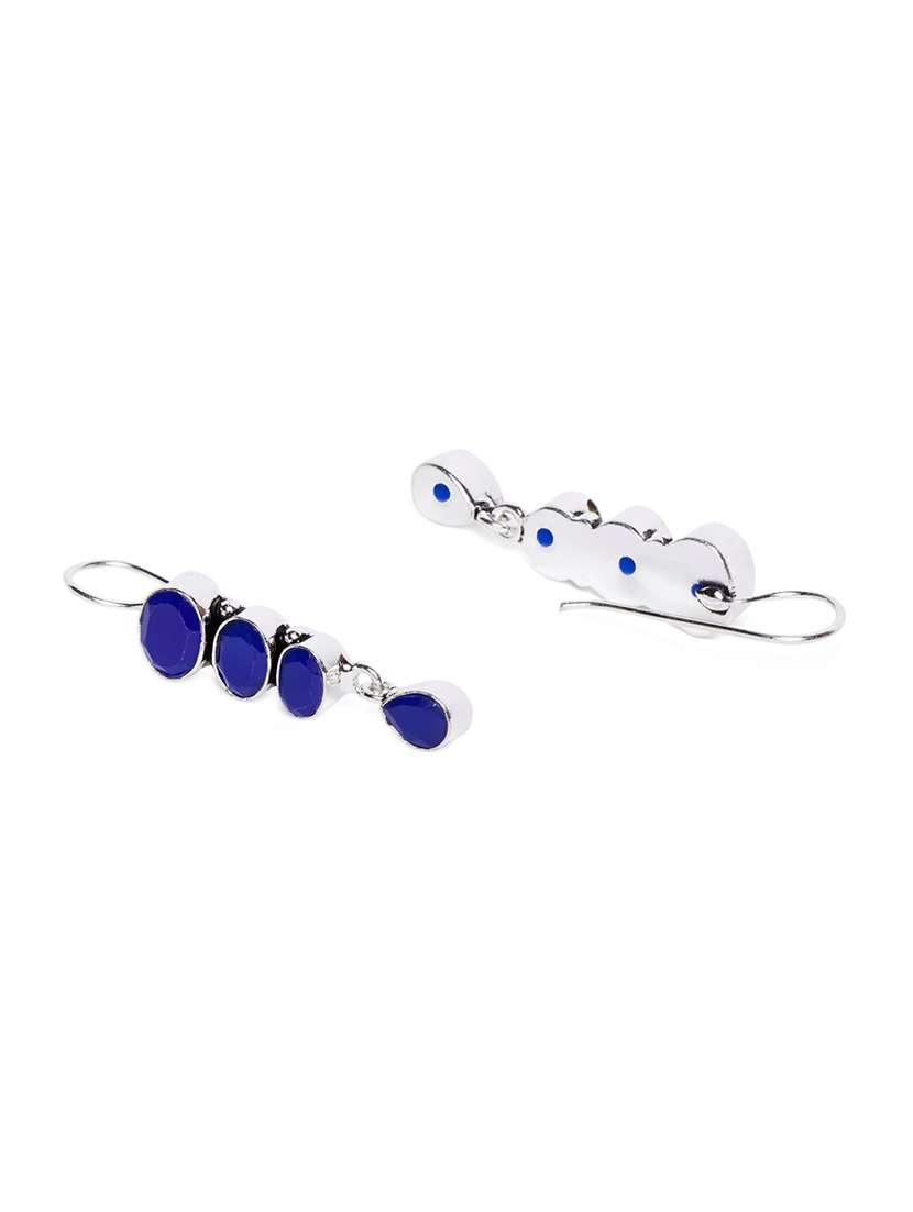blue metal drop earring - 16100730 - Standard Image - 1