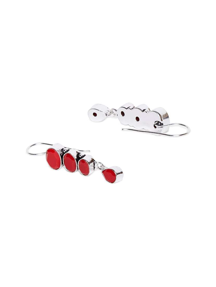 red metal drop earring - 16100732 -  Standard Image - 1