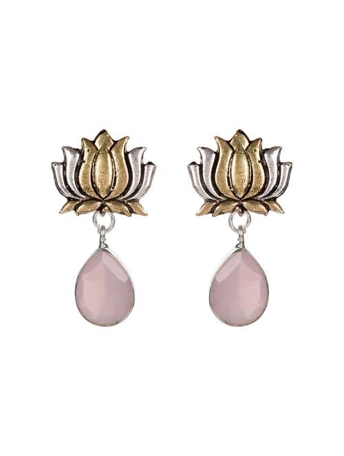 pink metal drop earring - 16100737 - Standard Image - 0