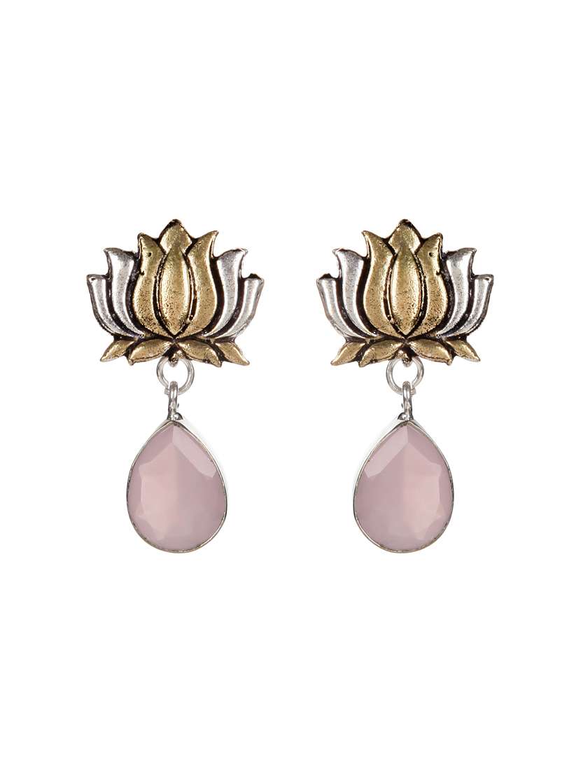 pink metal drop earring - 16100737 - Zoom Image - 0