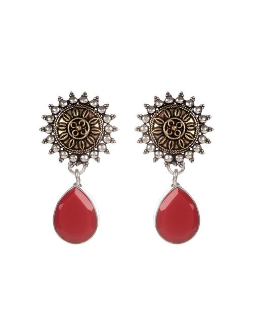 red metal drop earring - 16100746 - Standard Image - 0