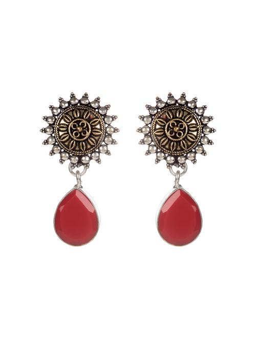 red metal drop earring - 16100746 -  Standard Image - 0