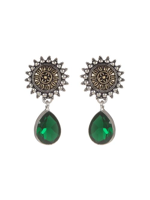 green metal drop earring - 16100754 -  Standard Image - 0