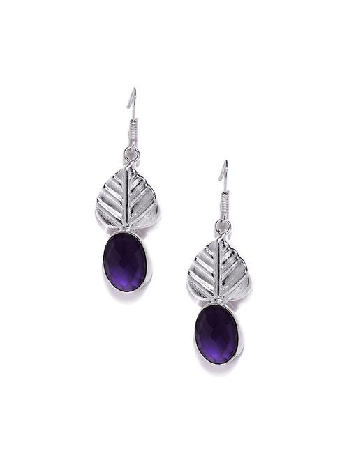purple metal drop earring - 16100852 -  Standard Image - 0