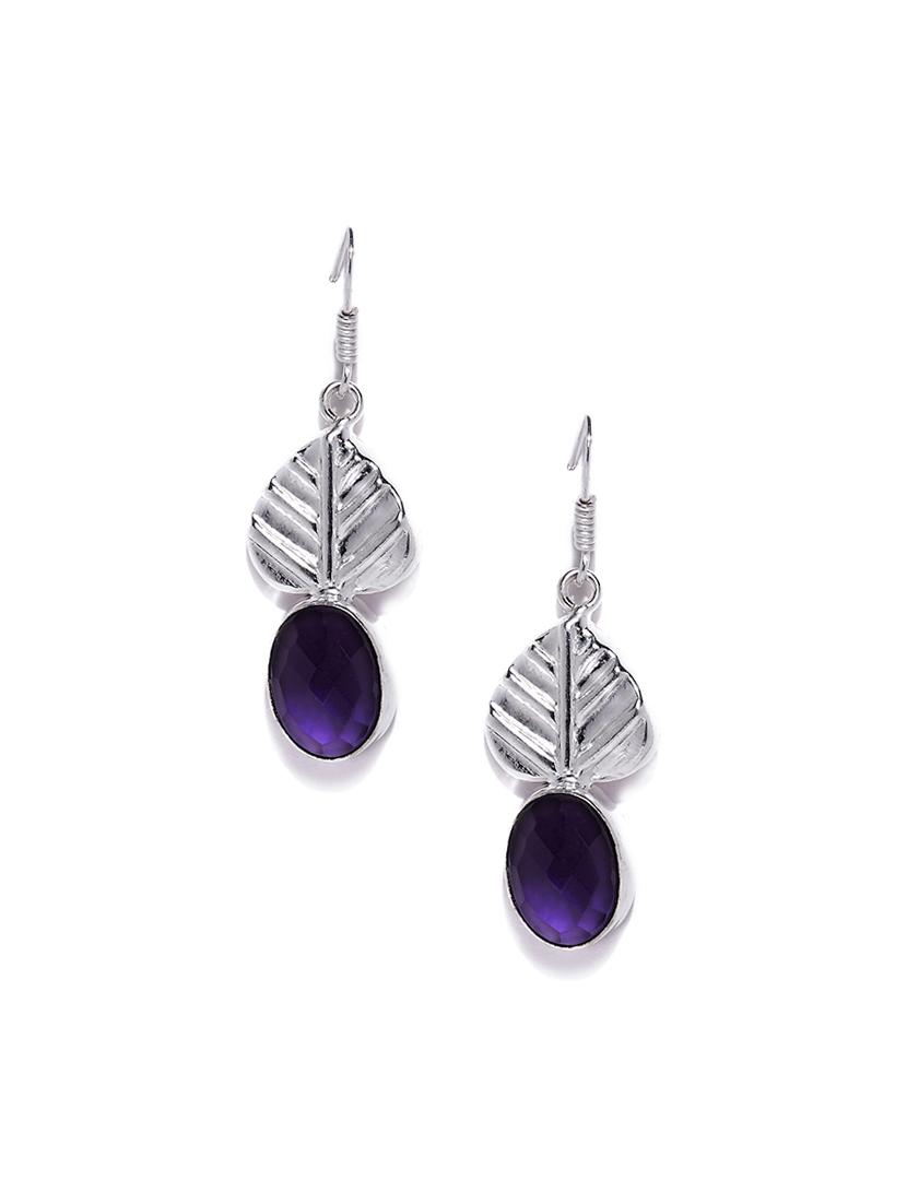 purple metal drop earring - 16100852 -  Zoom Image - 0
