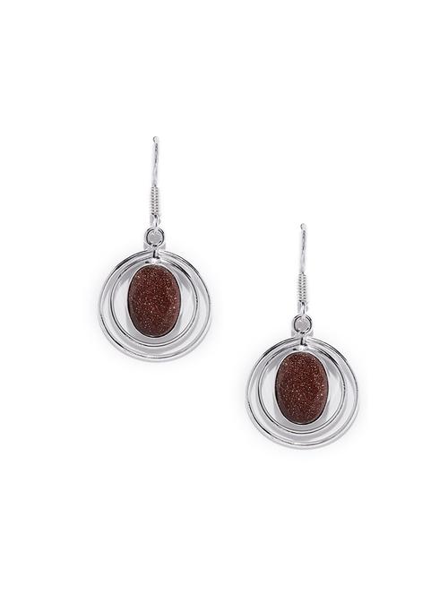 brown metal drop earring - 16100855 - Standard Image - 0